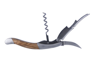 Handmade luxury Italian Corkscrew/Waiter's tool with a handle in natural Italian Olive wood.  An amazing gift for a wine lover!