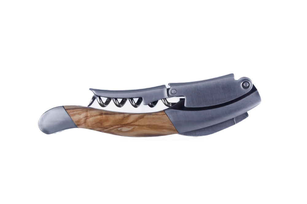 Handmade luxury Italian Corkscrew/Waiter's tool with a handle in natural Italian Olive wood.  An amazing gift for a wine lover!