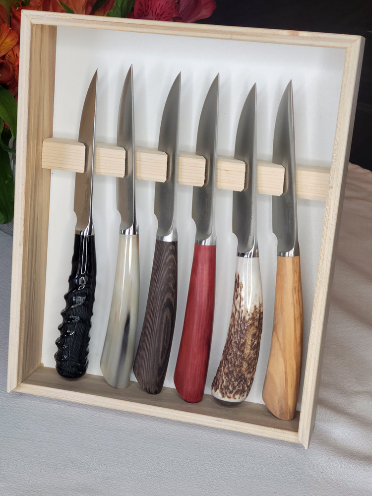 Luxury Steak Knifes, Hand made in  Exotic Wood , Horns, and Antlers