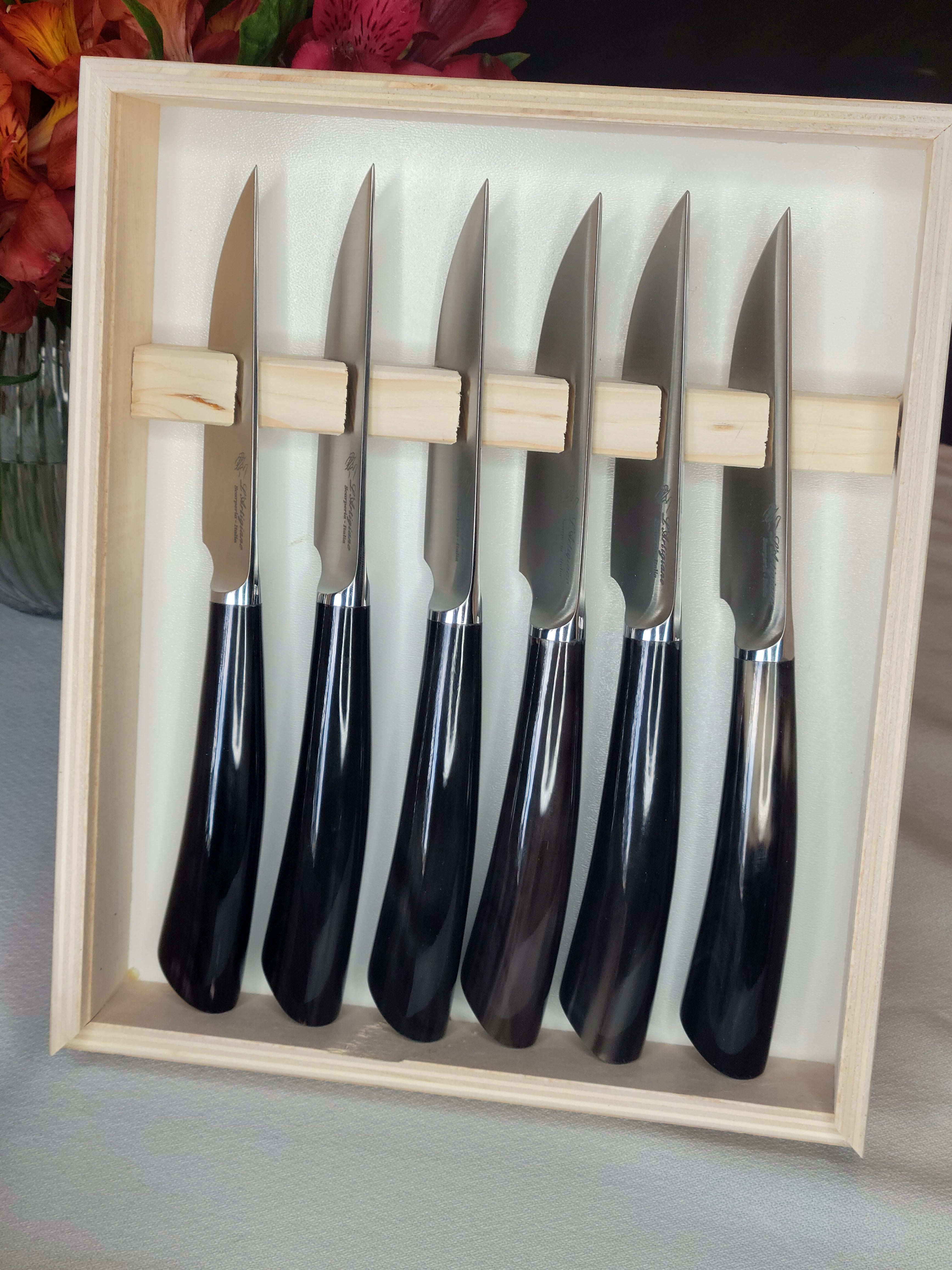 Luxury Dinner Knives Rustic-Dark Domestic Ox (Set of 6) – Killer Vino