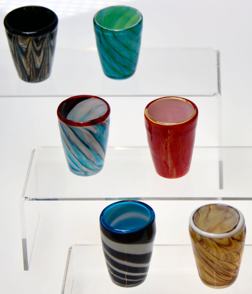 Mouth-blown, Hand-crafted Artisanal Shot Glasses (Shooters) (Set of 6)